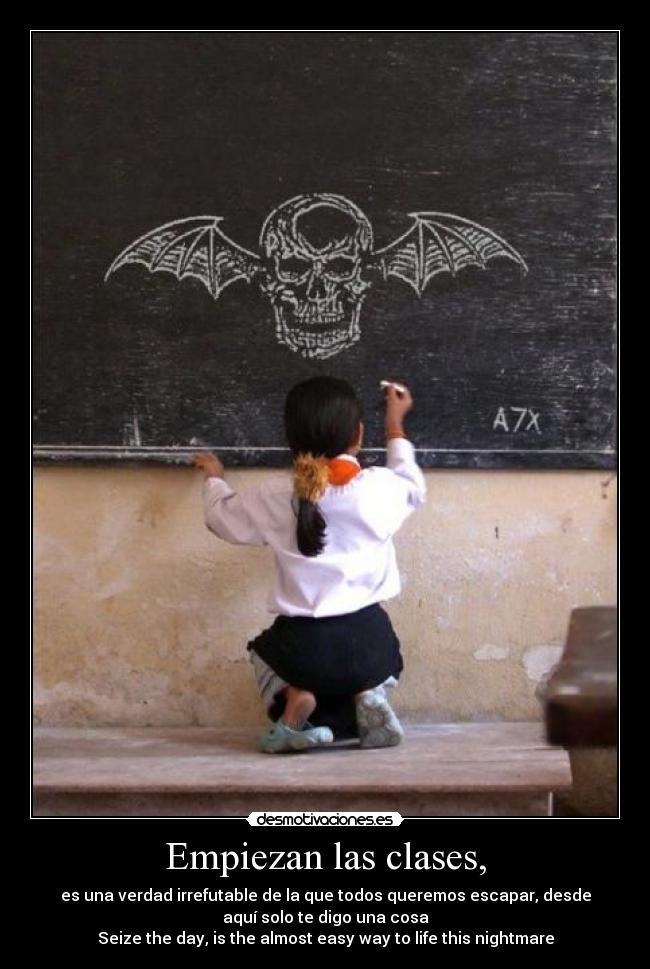 carteles empizan las clases avenged sevenfold desmotivaciones