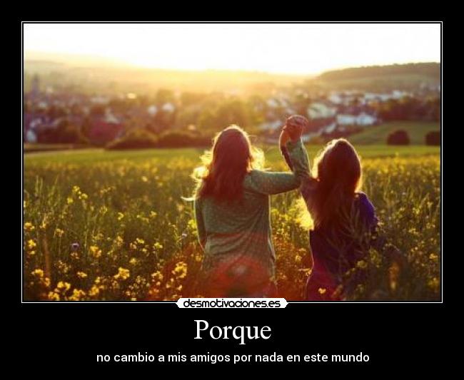 Porque - no cambio a mis amigos por nada en este mundo
