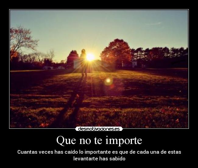 Que no te importe -