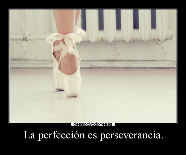 La perfección es perseverancia. -