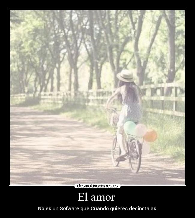 El amor - No es un Sofware que Cuando quieres desinstalas.