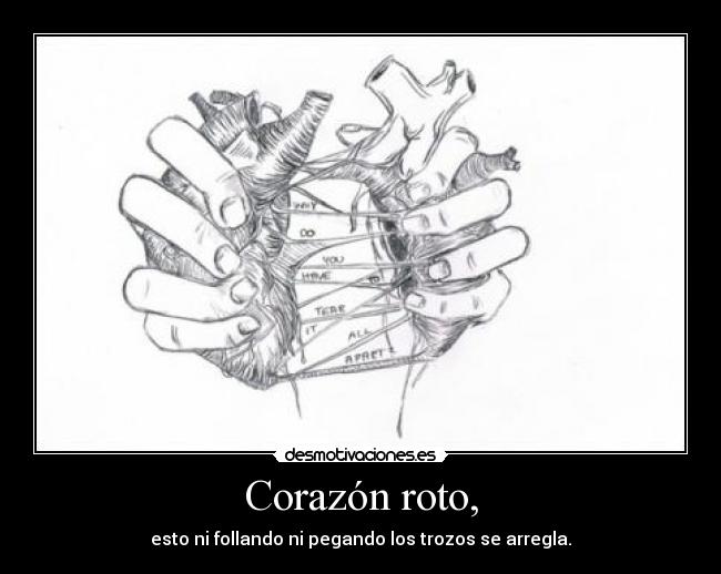 carteles corazon corazon roto follando pegando trozos arreglar yo shalalaonline desmotivaciones