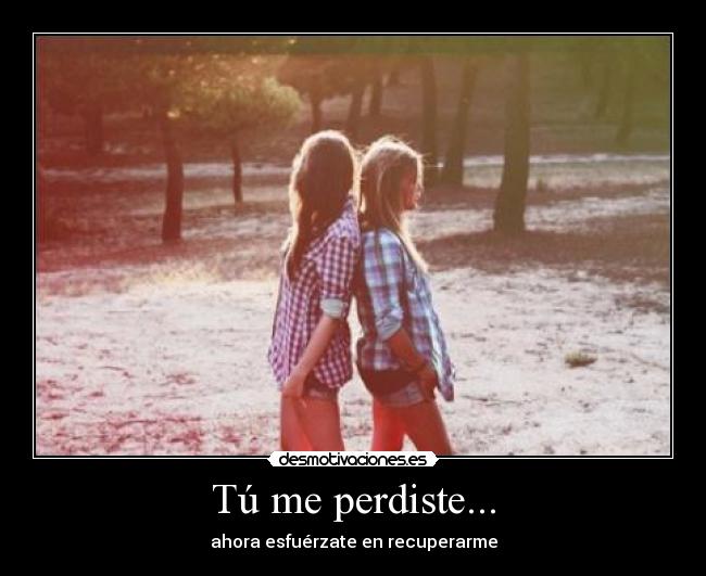Tú me perdiste... - ahora esfuérzate en recuperarme