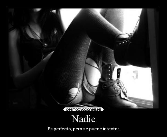 Nadie - Es perfecto, pero se puede intentar.