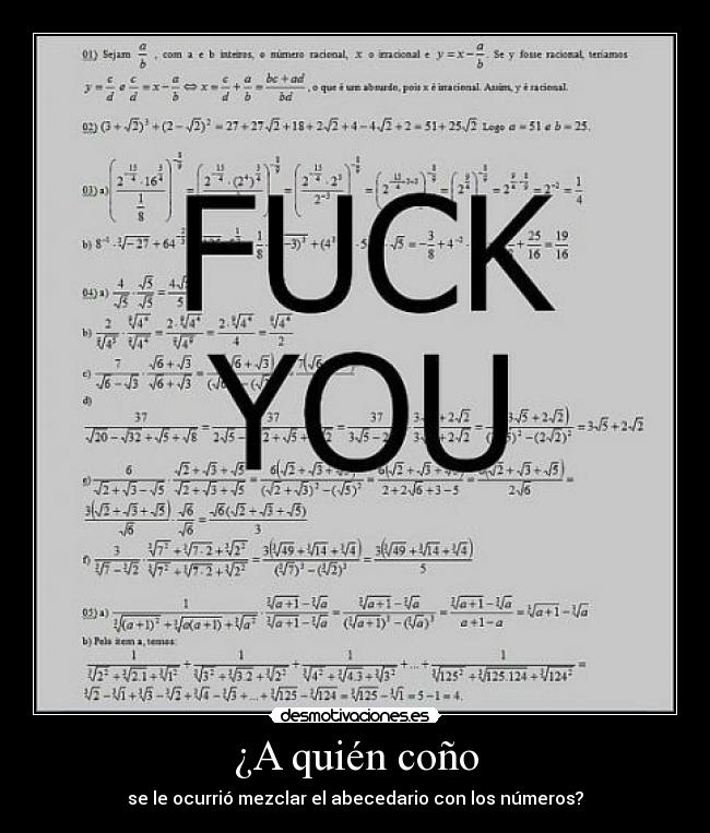 carteles algebra desmotivaciones