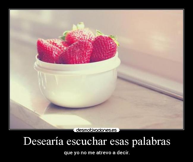 Desearía escuchar esas palabras - que yo no me atrevo a decir.