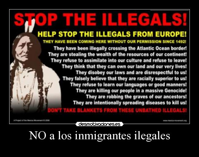 NO a los inmigrantes ilegales -