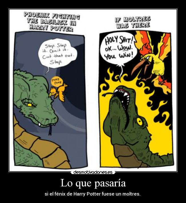 Lo que pasaría - si el fénix de Harry Potter fuese un moltres. 