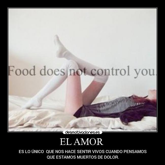 EL AMOR  - ES LO ÚNICO  QUE NOS HACE SENTIR VIVOS CUANDO PENSAMOS
QUE ESTAMOS MUERTOS DE DOLOR.