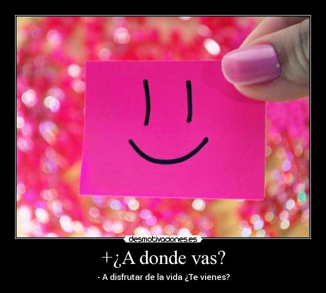 +¿A donde vas? - - A disfrutar de la vida ¿Te vienes?