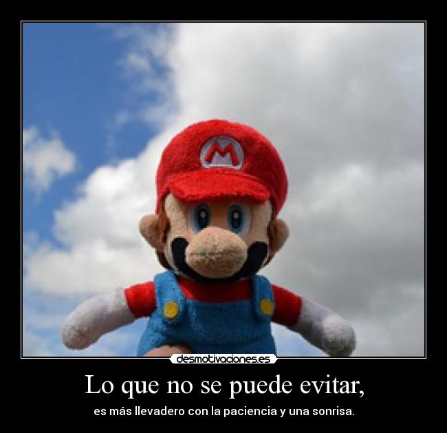 Lo que no se puede evitar, - es más llevadero con la paciencia y una sonrisa.