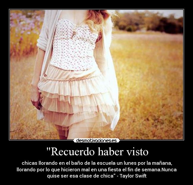 Recuerdo haber visto - 