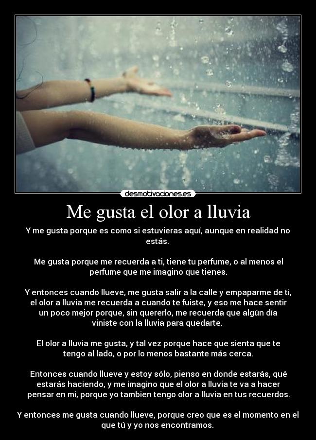 Me gusta el olor a lluvia - 