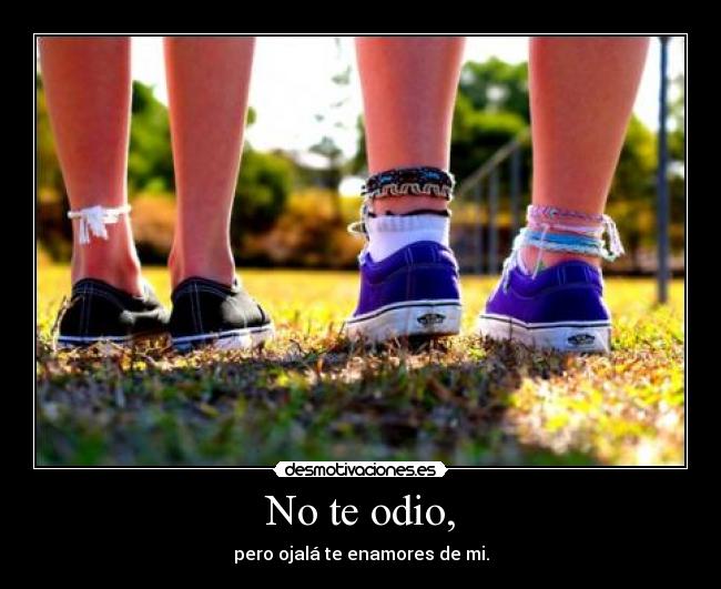 No te odio, - pero ojalá te enamores de mi.