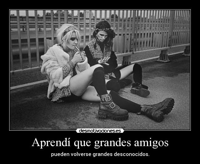 Aprendí que grandes amigos - pueden volverse grandes desconocidos.