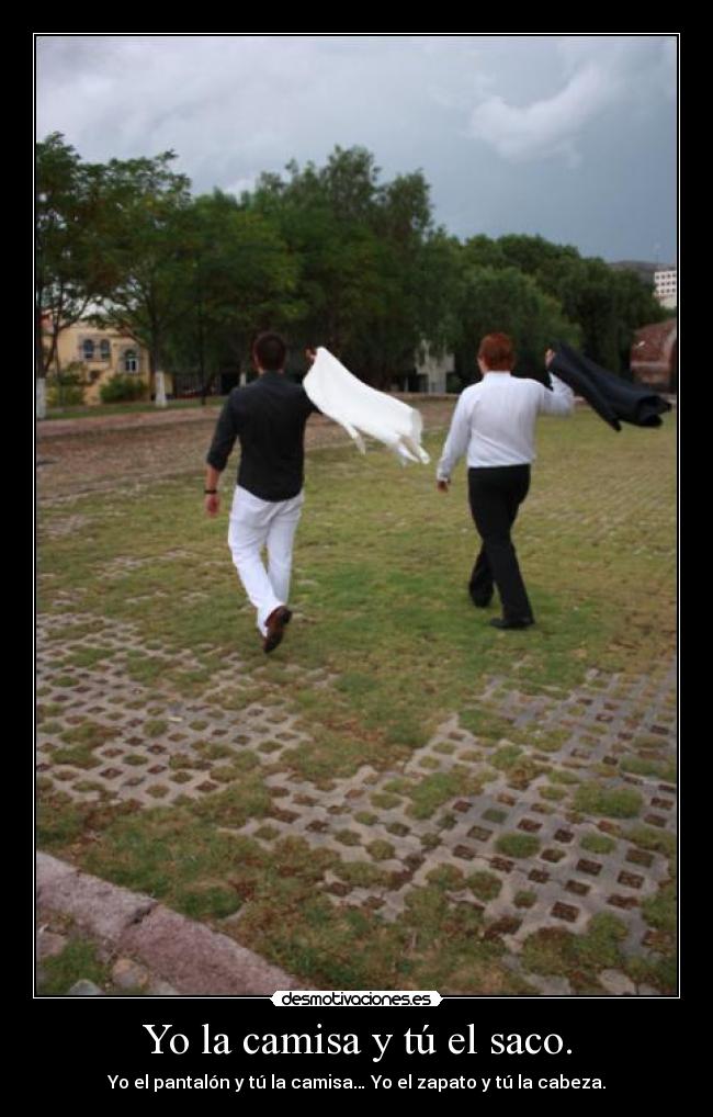 Yo la camisa y tú el saco. - 