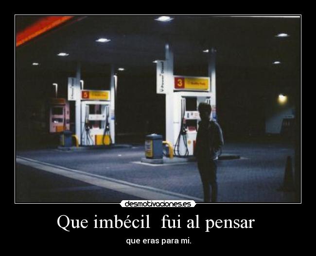 Que imbécil fui al pensar -