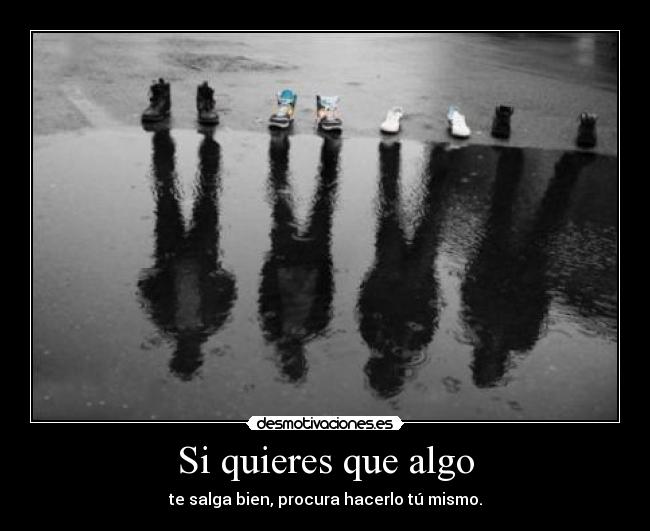 Si quieres que algo - te salga bien, procura hacerlo tú mismo.