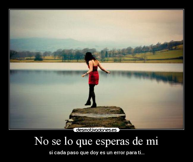 No se lo que esperas de mi - si cada paso que doy es un error para ti...