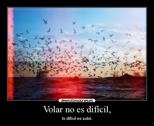 Volar no es difícil, - lo difícil es subir.