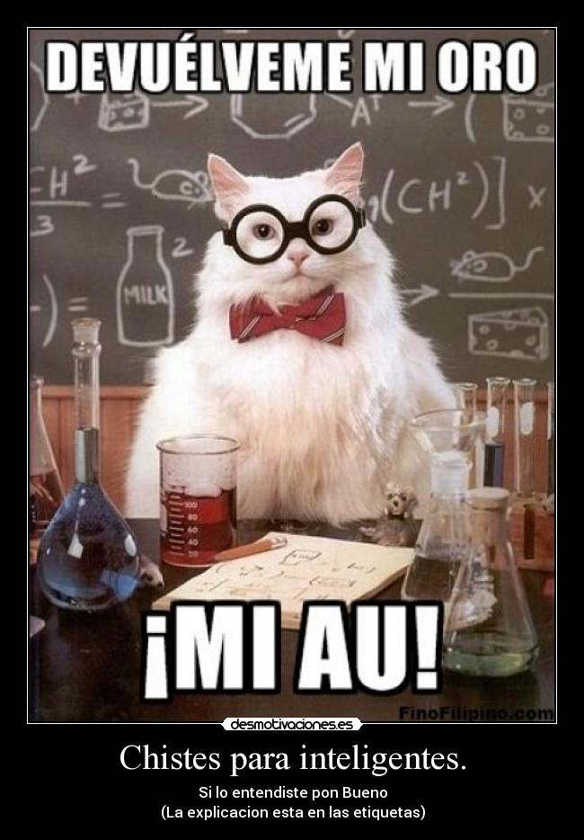 Chistes para inteligentes. - Si lo entendiste pon Bueno
(La explicacion esta en las etiquetas)