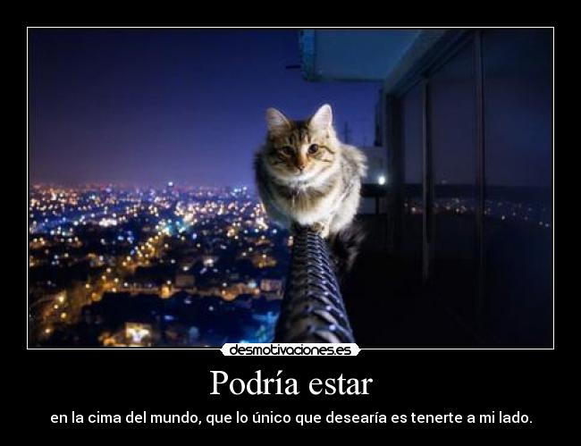 Podría estar - en la cima del mundo, que lo único que desearía es tenerte a mi lado.