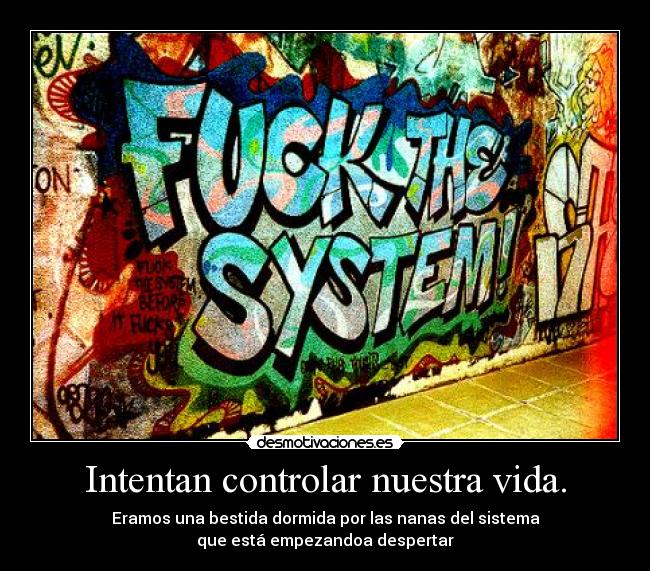 carteles vida fuck the system desmotivaciones