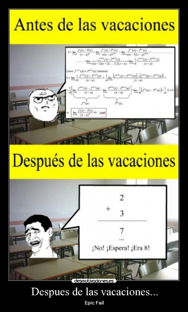 Despues de las vacaciones... - Epic Fail