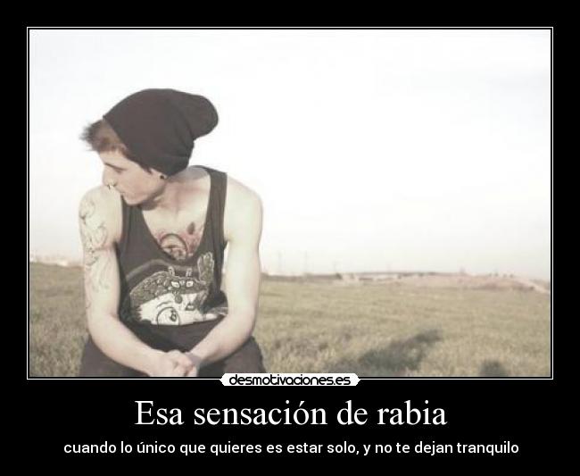 Esa sensación de rabia - cuando lo único que quieres es estar solo, y no te dejan tranquilo