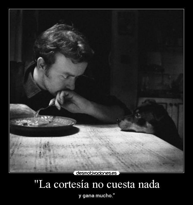 La cortesía no cuesta nada -