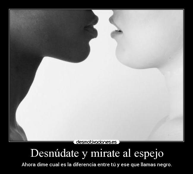 Desnúdate y mirate al espejo - Ahora dime cual es la diferencia entre tú y ese que llamas negro.