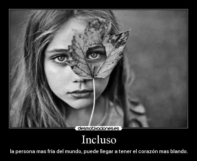 Incluso - la persona mas fría del mundo, puede llegar a tener el corazón mas blando.