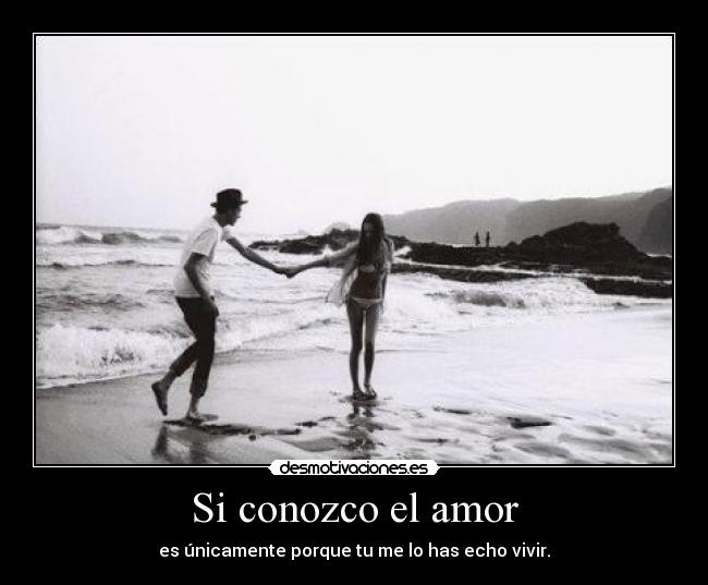 Si conozco el amor - es únicamente porque tu me lo has echo vivir.
