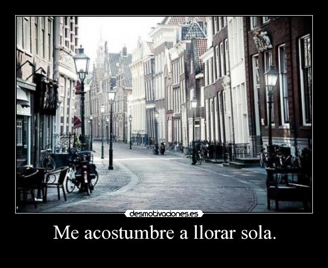 Me acostumbre a llorar sola. -