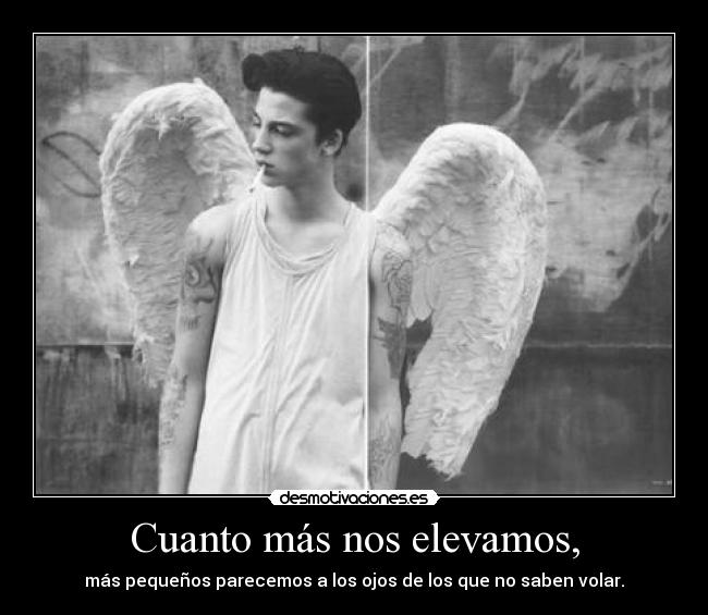 Cuanto más nos elevamos, - más pequeños parecemos a los ojos de los que no saben volar.