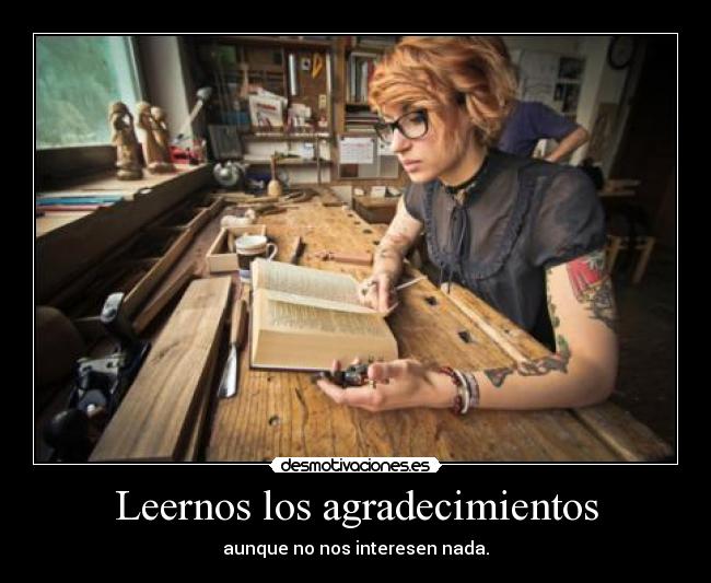 Leernos los agradecimientos -