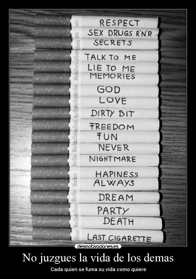 No juzgues la vida de los demas -