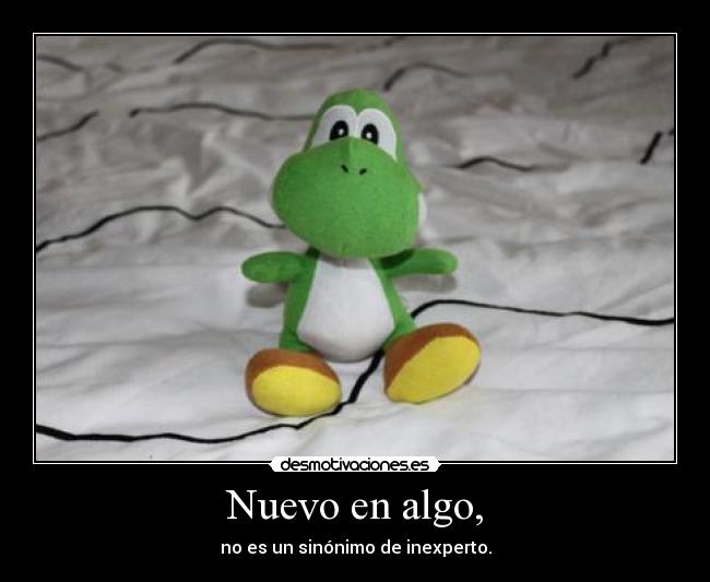 Nuevo en algo, - no es un sinónimo de inexperto.