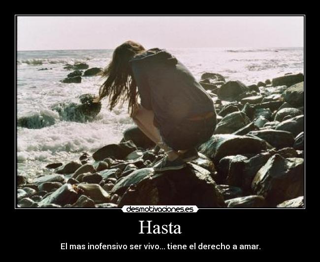 Hasta - El mas inofensivo ser vivo... tiene el derecho a amar.