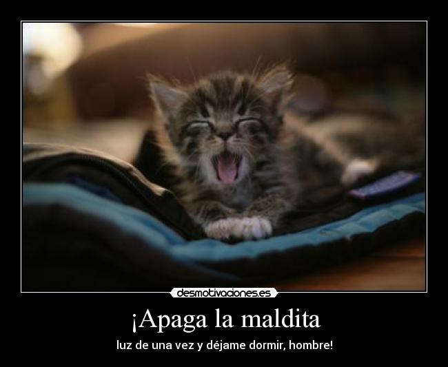 ¡Apaga la maldita - luz de una vez y déjame dormir, hombre!