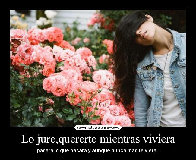 Lo jure,quererte mientras viviera -