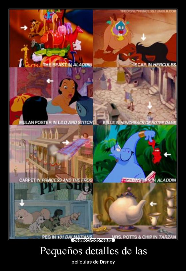 Pequeños detalles de las - películas de Disney