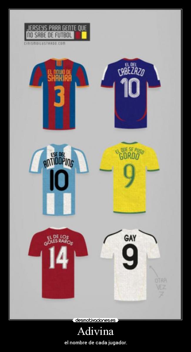 Adivina - el nombre de cada jugador.