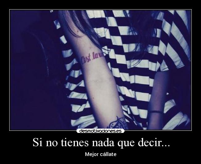 Si no tienes nada que decir... - 