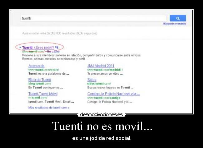 Tuenti no es movil... - es una jodida red social.