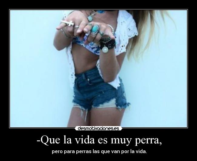 -Que la vida es muy perra, - 
