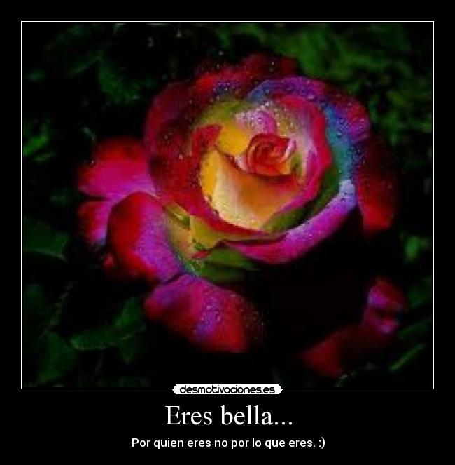 Eres bella... - Por quien eres no por lo que eres. :)