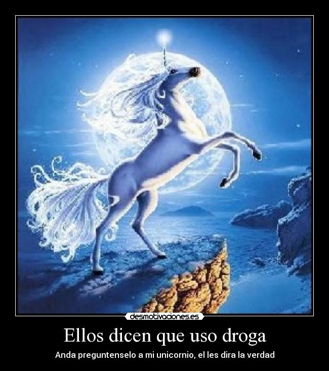 Ellos dicen que uso droga - Anda preguntenselo a mi unicornio, el les dira la verdad