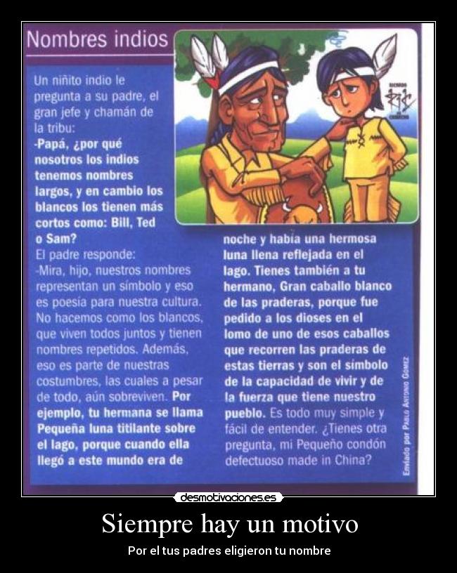 Siempre hay un motivo - Por el tus padres eligieron tu nombre