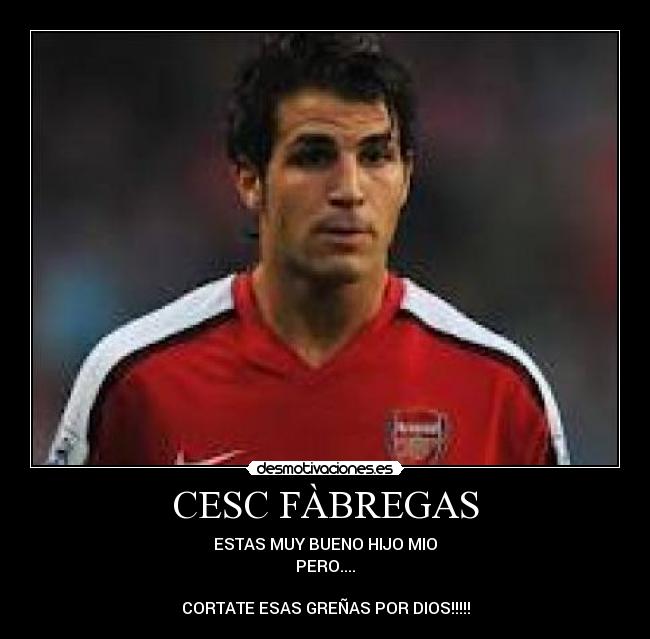 CESC FÀBREGAS - ESTAS MUY BUENO HIJO MIO
PERO....

CORTATE ESAS GREÑAS POR DIOS!!!!!